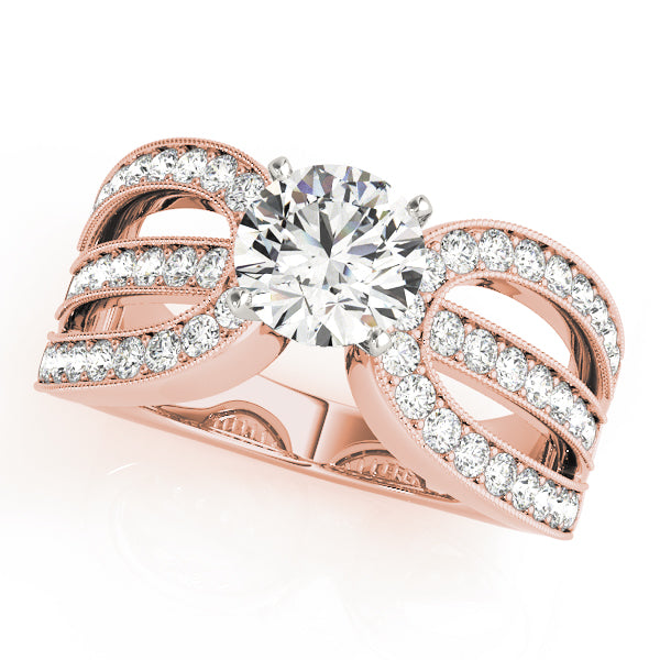Adored Multi-Row Round Diamond Engagement Ring in 10K/14K gold and platinum with certified lab-grown or natural diamonds