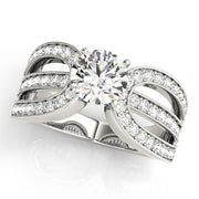 Adored Multi-Row Round Diamond Engagement Ring in 10K/14K gold and platinum with certified lab-grown or natural diamonds