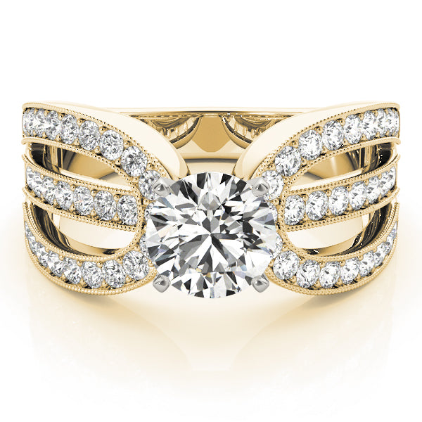 Adored Multi-Row Round Diamond Engagement Ring in 10K/14K gold and platinum with certified lab-grown or natural diamonds