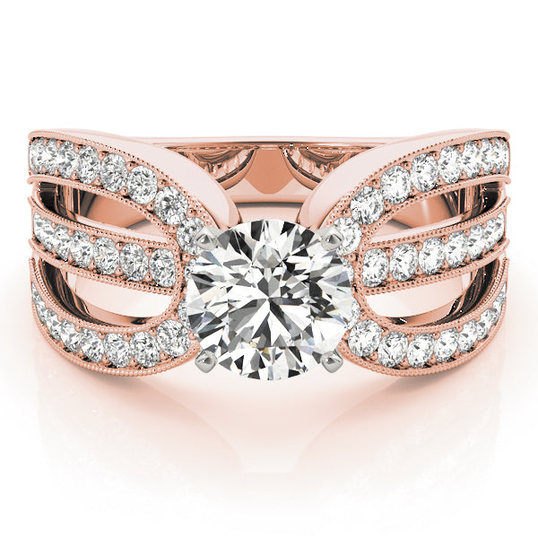 Adored Multi-Row Round Diamond Engagement Ring in 10K/14K gold and platinum with certified lab-grown or natural diamonds