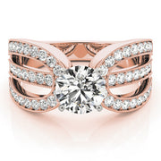 Adored Multi-Row Round Diamond Engagement Ring in 10K/14K gold and platinum with certified lab-grown or natural diamonds