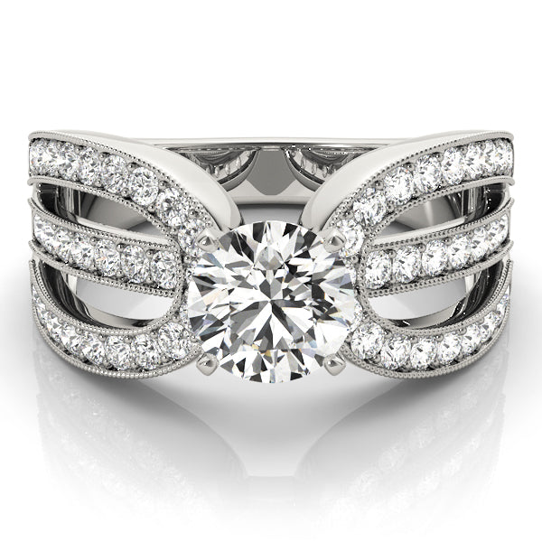 Adored Multi-Row Round Diamond Engagement Ring in 10K/14K gold and platinum with certified lab-grown or natural diamonds