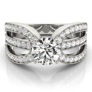 Adored Multi-Row Round Diamond Engagement Ring in 10K/14K gold and platinum with certified lab-grown or natural diamonds