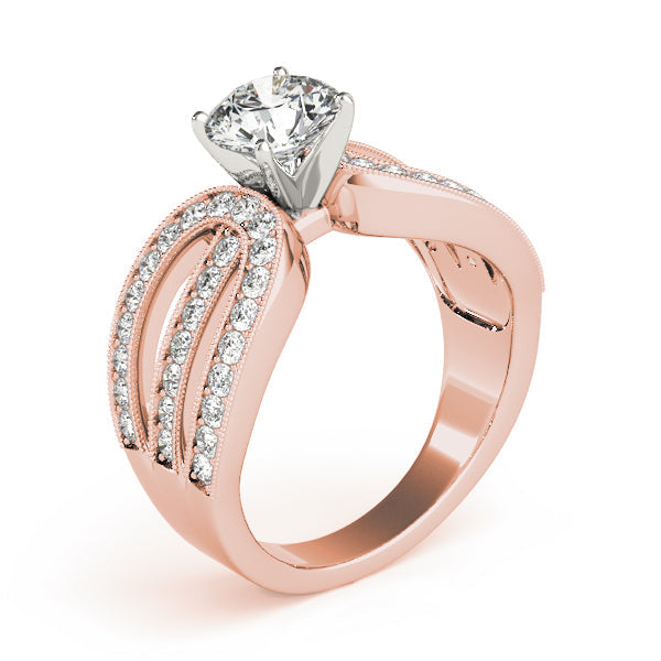 Adored Multi-Row Round Diamond Engagement Ring in 10K/14K gold and platinum with certified lab-grown or natural diamonds