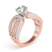 Adored Multi-Row Round Diamond Engagement Ring in 10K/14K gold and platinum with certified lab-grown or natural diamonds
