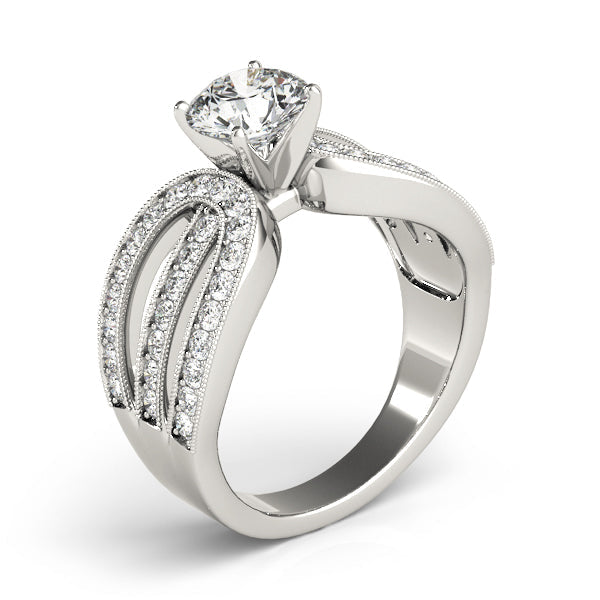 Adored Multi-Row Round Diamond Engagement Ring in 10K/14K gold and platinum with certified lab-grown or natural diamonds