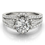 Cherished Multi-Row Round Diamond Engagement Ring in 10K/14K gold and platinum with certified lab-grown or natural diamonds