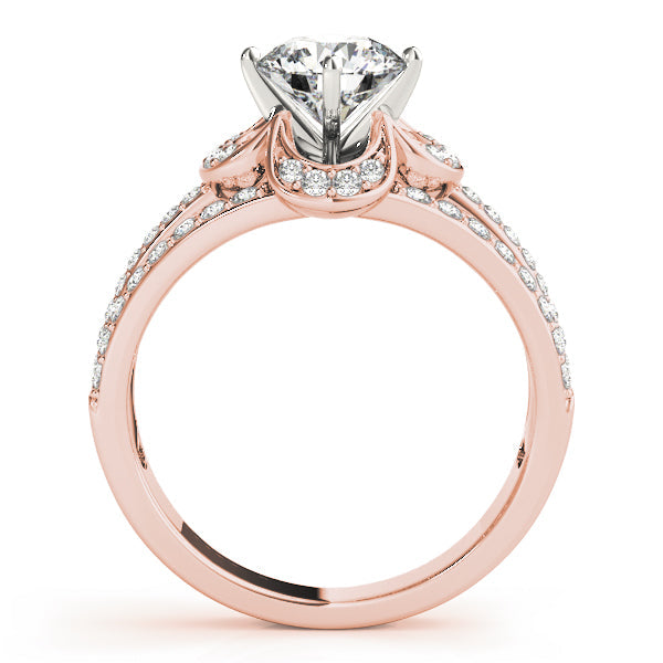 Cherished Multi-Row Round Diamond Engagement Ring in 10K/14K gold and platinum with certified lab-grown or natural diamonds