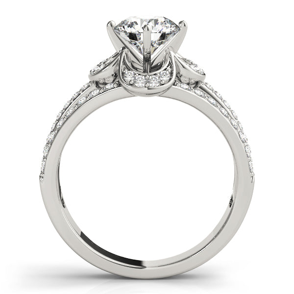 Cherished Multi-Row Round Diamond Engagement Ring in 10K/14K gold and platinum with certified lab-grown or natural diamonds