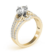 Cherished Multi-Row Round Diamond Engagement Ring in 10K/14K gold and platinum with certified lab-grown or natural diamonds