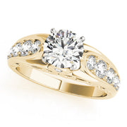 Noble Prong-Set Round Diamond Engagement Ring in 10K/14K gold and platinum with certified lab-grown or natural diamonds