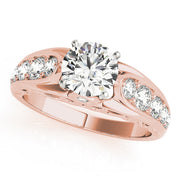 Noble Prong-Set Round Diamond Engagement Ring in 10K/14K gold and platinum with certified lab-grown or natural diamonds