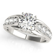 Noble Prong-Set Round Diamond Engagement Ring in 10K/14K gold and platinum with certified lab-grown or natural diamonds