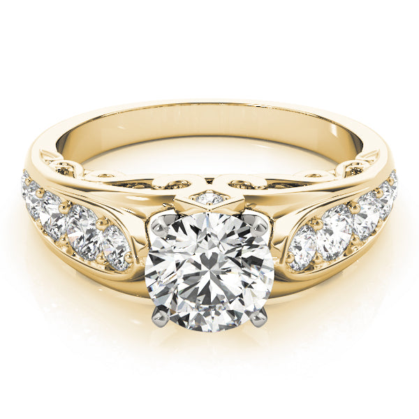 Noble Prong-Set Round Diamond Engagement Ring in 10K/14K gold and platinum with certified lab-grown or natural diamonds