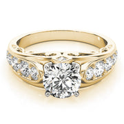 Noble Prong-Set Round Diamond Engagement Ring in 10K/14K gold and platinum with certified lab-grown or natural diamonds