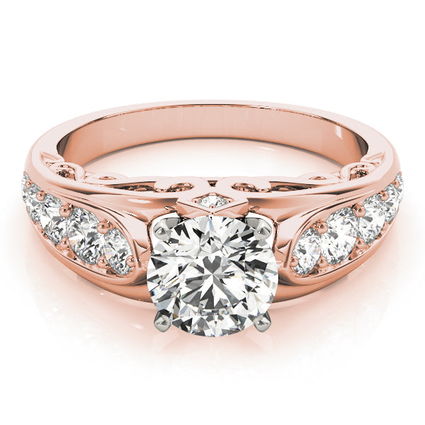 Noble Prong-Set Round Diamond Engagement Ring in 10K/14K gold and platinum with certified lab-grown or natural diamonds