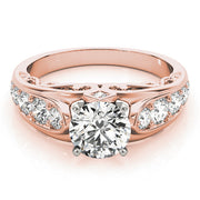 Noble Prong-Set Round Diamond Engagement Ring in 10K/14K gold and platinum with certified lab-grown or natural diamonds