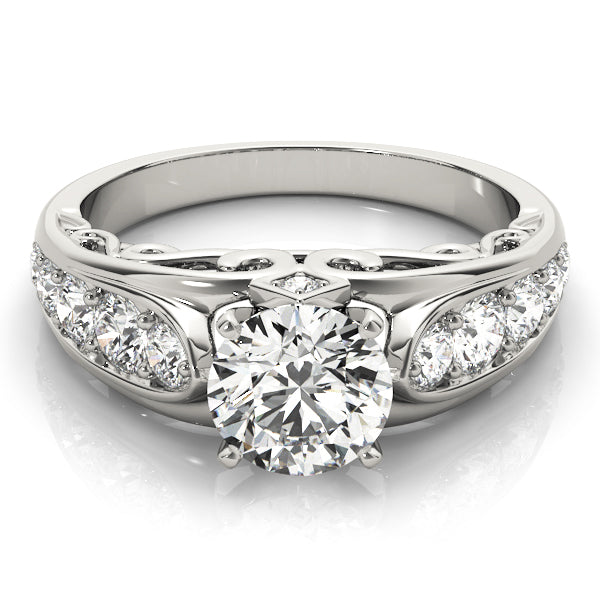 Noble Prong-Set Round Diamond Engagement Ring in 10K/14K gold and platinum with certified lab-grown or natural diamonds