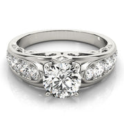 Noble Prong-Set Round Diamond Engagement Ring in 10K/14K gold and platinum with certified lab-grown or natural diamonds