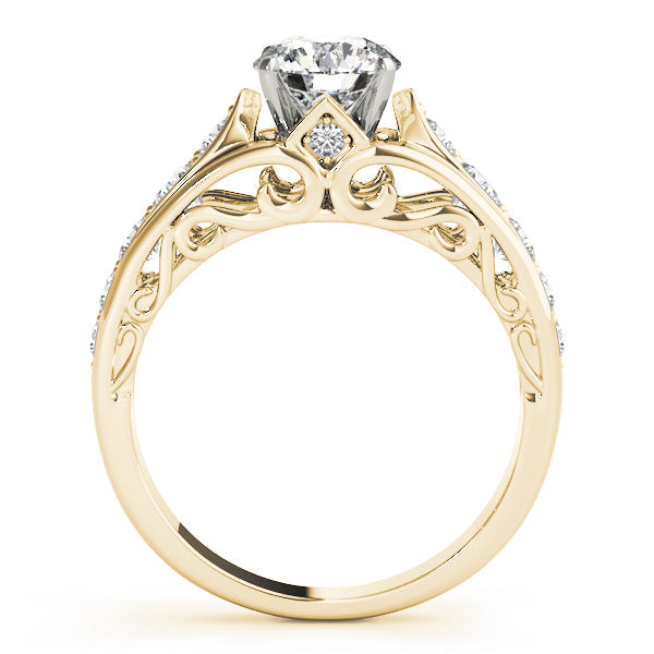 Noble Prong-Set Round Diamond Engagement Ring in 10K/14K gold and platinum with certified lab-grown or natural diamonds