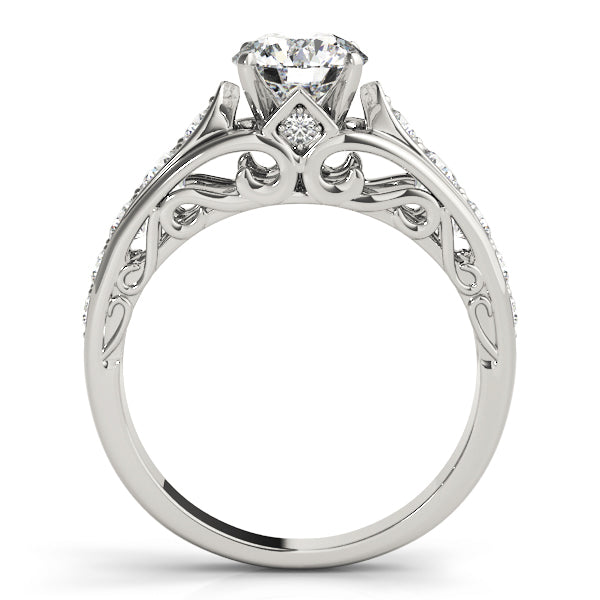 Noble Prong-Set Round Diamond Engagement Ring in 10K/14K gold and platinum with certified lab-grown or natural diamonds