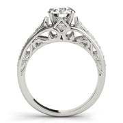 Noble Prong-Set Round Diamond Engagement Ring in 10K/14K gold and platinum with certified lab-grown or natural diamonds