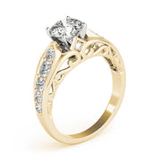 Noble Prong-Set Round Diamond Engagement Ring in 10K/14K gold and platinum with certified lab-grown or natural diamonds
