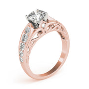 Noble Prong-Set Round Diamond Engagement Ring in 10K/14K gold and platinum with certified lab-grown or natural diamonds