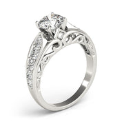 Noble Prong-Set Round Diamond Engagement Ring in 10K/14K gold and platinum with certified lab-grown or natural diamonds