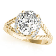 Majestic Color Rings Oval Diamond Engagement Ring in 10K/14K gold and platinum with certified lab-grown or natural diamonds