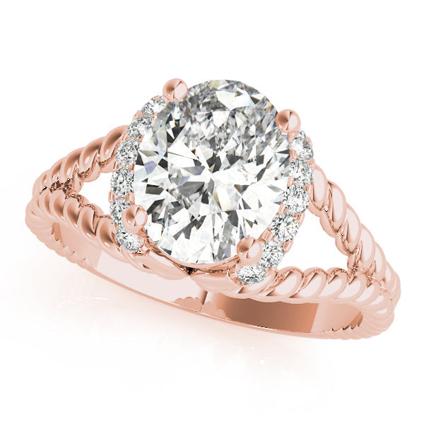 Majestic Color Rings Oval Diamond Engagement Ring in 10K/14K gold and platinum with certified lab-grown or natural diamonds