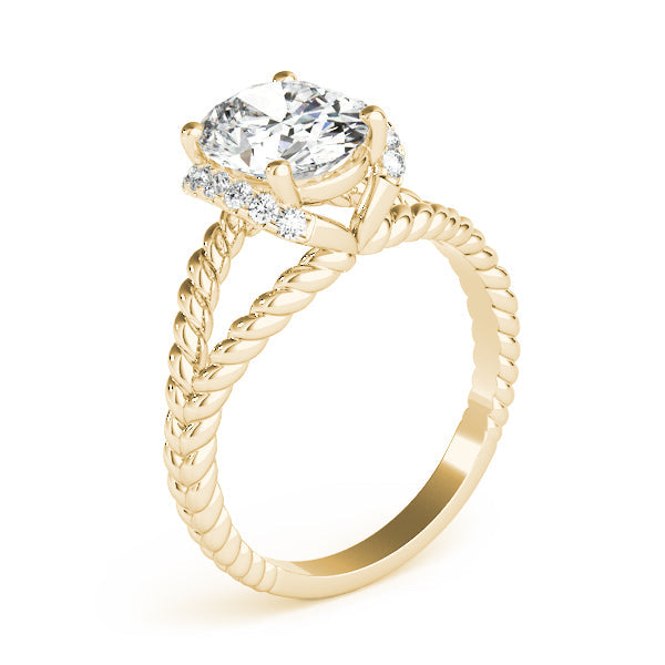 Majestic Color Rings Oval Diamond Engagement Ring in 10K/14K gold and platinum with certified lab-grown or natural diamonds