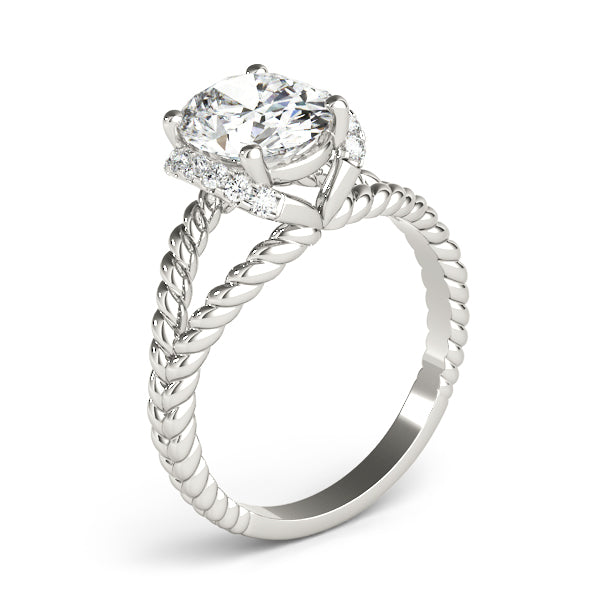 Majestic Color Rings Oval Diamond Engagement Ring in 10K/14K gold and platinum with certified lab-grown or natural diamonds