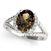 Majestic Color Rings Oval Diamond Engagement Ring in 10K/14K gold and platinum with certified lab-grown or natural diamonds