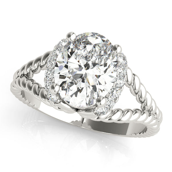 Majestic Color Rings Oval Diamond Engagement Ring in 10K/14K gold and platinum with certified lab-grown or natural diamonds