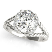 Majestic Color Rings Oval Diamond Engagement Ring in 10K/14K gold and platinum with certified lab-grown or natural diamonds