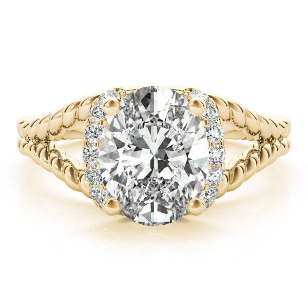 Majestic Color Rings Oval Diamond Engagement Ring in 10K/14K gold and platinum with certified lab-grown or natural diamonds