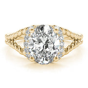 Majestic Color Rings Oval Diamond Engagement Ring in 10K/14K gold and platinum with certified lab-grown or natural diamonds
