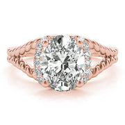 Majestic Color Rings Oval Diamond Engagement Ring in 10K/14K gold and platinum with certified lab-grown or natural diamonds