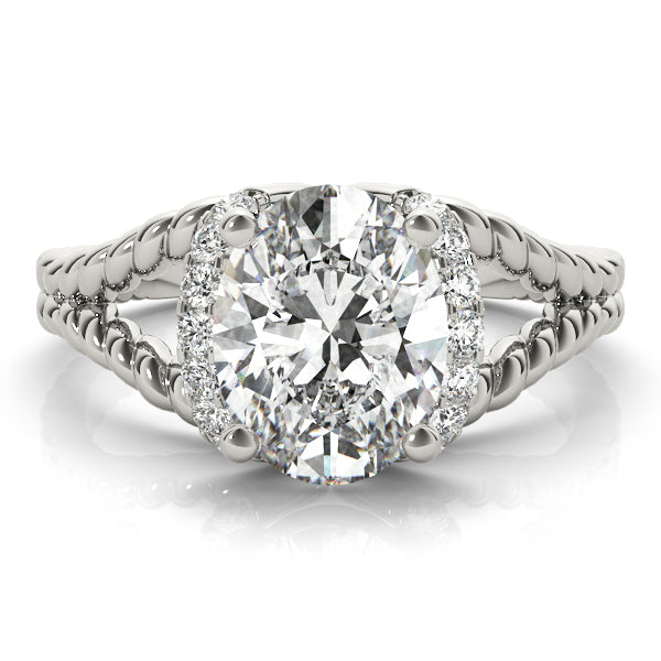 Majestic Color Rings Oval Diamond Engagement Ring in 10K/14K gold and platinum with certified lab-grown or natural diamonds