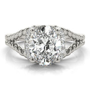 Majestic Color Rings Oval Diamond Engagement Ring in 10K/14K gold and platinum with certified lab-grown or natural diamonds