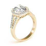 Sculpted Color Rings Oval Diamond Engagement Ring in 10K/14K gold and platinum with certified lab-grown or natural diamonds
