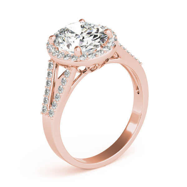 Sculpted Color Rings Oval Diamond Engagement Ring in 10K/14K gold and platinum with certified lab-grown or natural diamonds