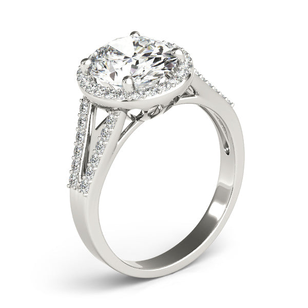 Sculpted Color Rings Oval Diamond Engagement Ring in 10K/14K gold and platinum with certified lab-grown or natural diamonds