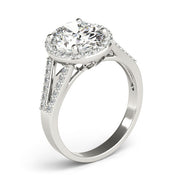 Sculpted Color Rings Oval Diamond Engagement Ring in 10K/14K gold and platinum with certified lab-grown or natural diamonds