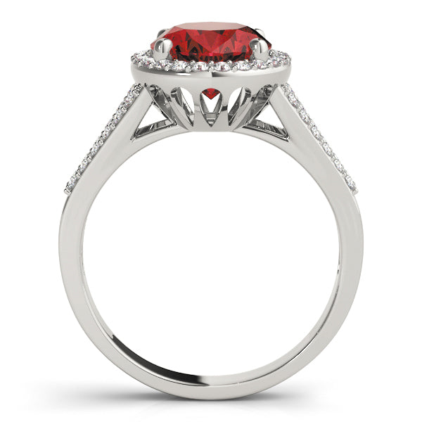 Sculpted Color Rings Oval Diamond Engagement Ring in 10K/14K gold and platinum with certified lab-grown or natural diamonds