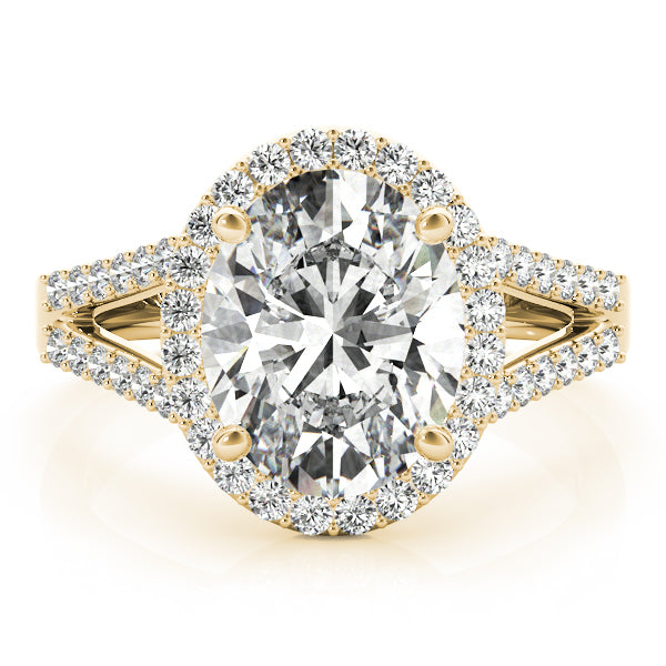 Sculpted Color Rings Oval Diamond Engagement Ring in 10K/14K gold and platinum with certified lab-grown or natural diamonds