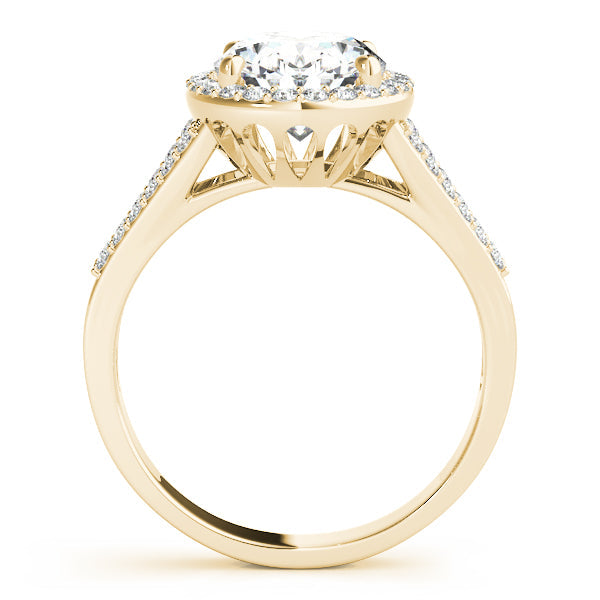 Sculpted Color Rings Oval Diamond Engagement Ring in 10K/14K gold and platinum with certified lab-grown or natural diamonds