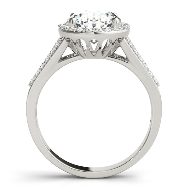 Sculpted Color Rings Oval Diamond Engagement Ring in 10K/14K gold and platinum with certified lab-grown or natural diamonds