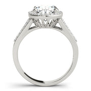 Sculpted Color Rings Oval Diamond Engagement Ring in 10K/14K gold and platinum with certified lab-grown or natural diamonds